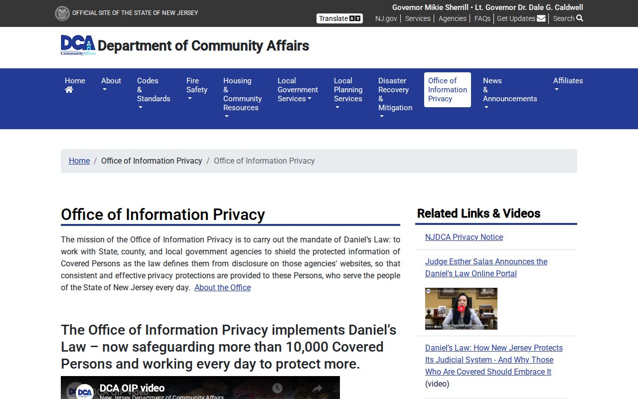 Gloucester County residents directory Daniel's Law privacy information