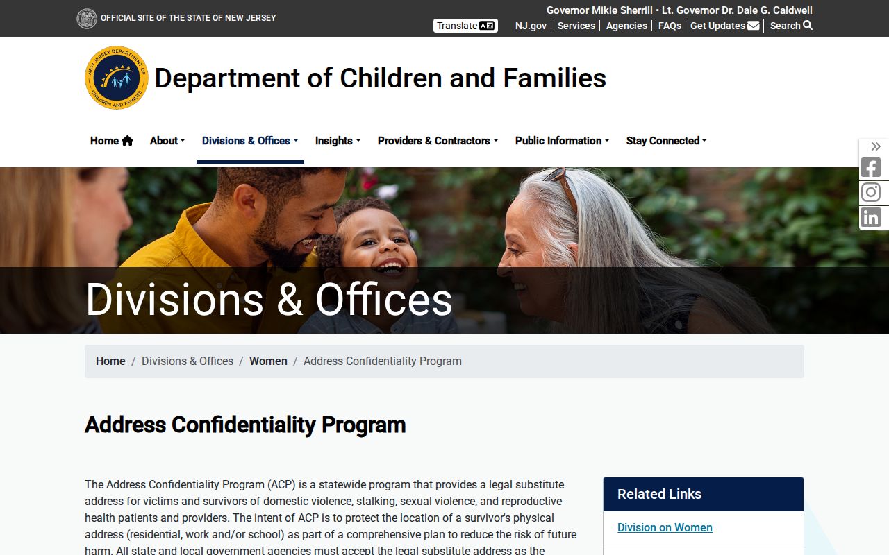 Gloucester County residents directory New Jersey Address Confidentiality Program